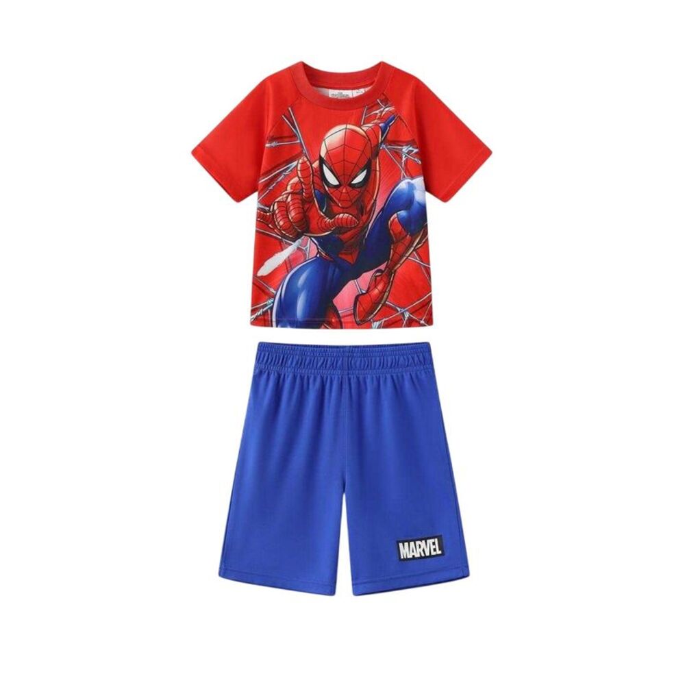 Spider-Man Childrens/Kids Crew Neck Short-Sleeved T-Shirt & Shorts Set / Red/Blu